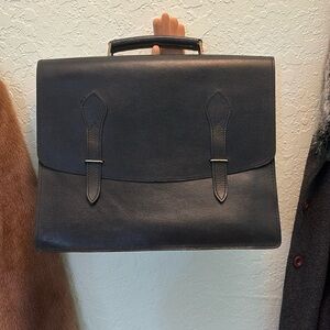 Rare Vintage black leather briefcase/laptop bag